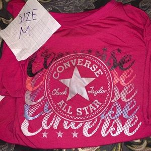 Pink converse long sleeve top Sz M